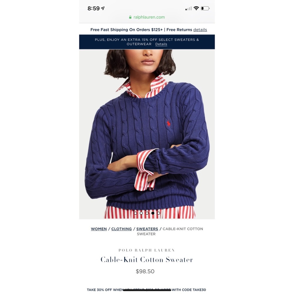 Polo Ralph Lauren cable-knit crewneck sweater